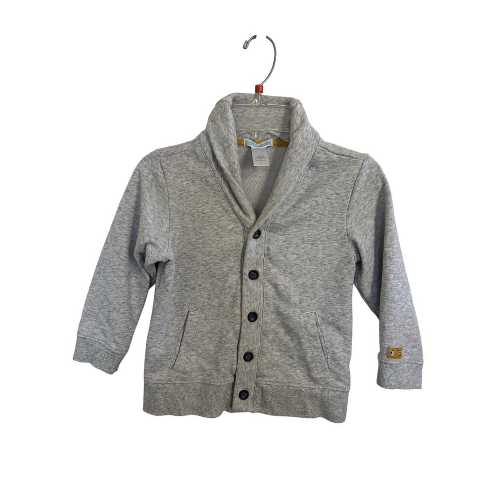 Janie & Jack Grey Button Front Cotton Cardigan Kid’s 4 Pockets Spring Easter